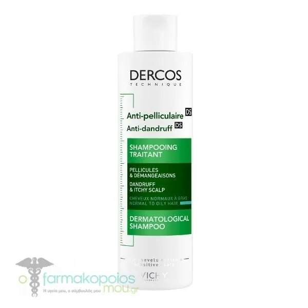 Vichy Dercos Anti-Dandruff DS Shampoo Normal to Oily Hair, 200ml