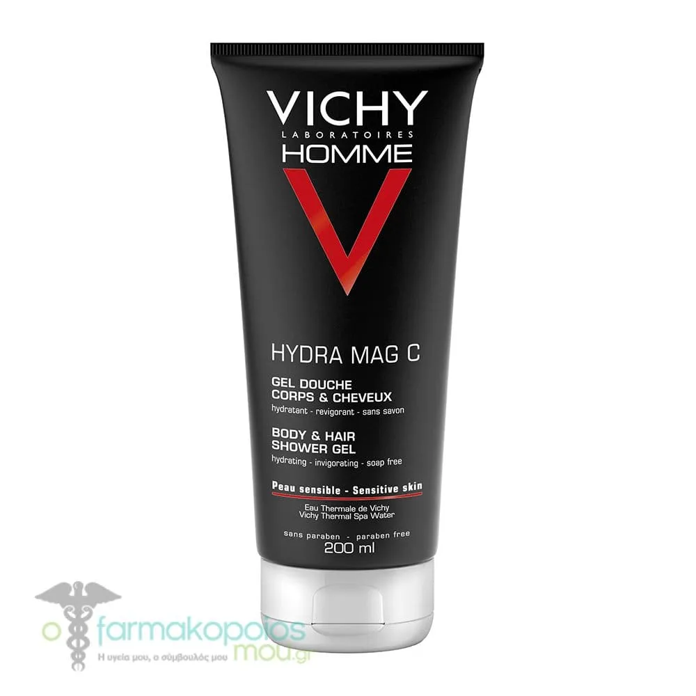 Vichy Homme Hydra Mag C Body & Hair Shower Gel, 200ml