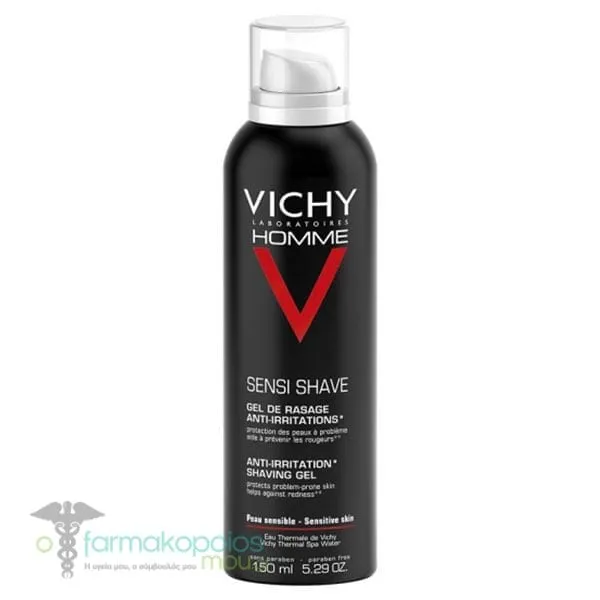 Vichy Homme Sensi Αnti-irritation Shaving Gel, 150ml