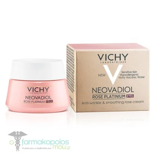 Vichy Neovadiol Rose Platinum Eyes Anti-Wrinkle & Smoothing Rose Cream, 15ml
