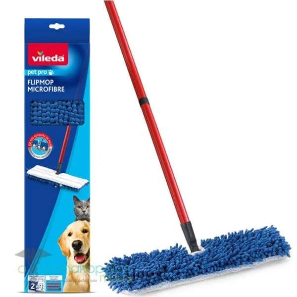 Vileda Pet Pro Flip Mop Microfibre Mop 2in1, 1pc