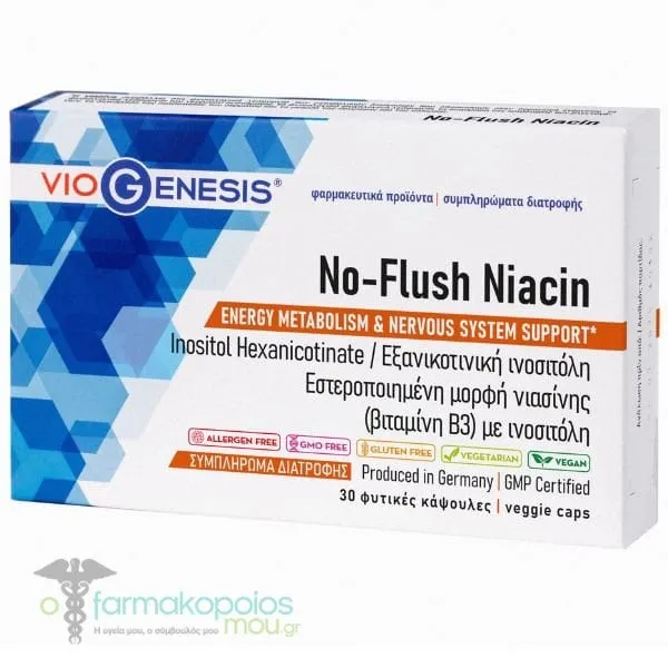 Viogenesis No-Flush Niacin, 30vcaps