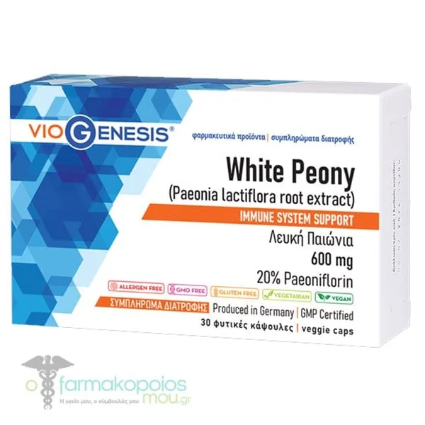Viogenesis White Peony 600mg, 30veg. caps