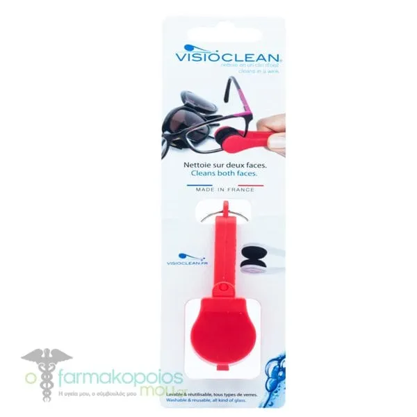 Visioclean Cleans Both Faces Glasses Cleaner, 1pc - Κόκκινο