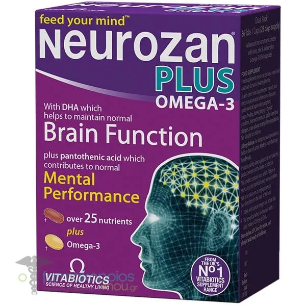 Vitabiotics Neurozan Plus Brain Function, 28tabs & Neurozan Plus Omega 3, 28caps