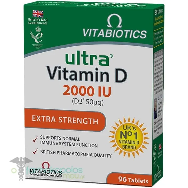 Vitabiotics Ultra Vitamin D 2000 IU D3 50mg, 96tabs