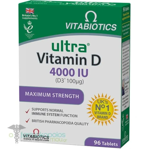 Vitabiotics Ultra Vitamin D 4000 IU, 96tabs