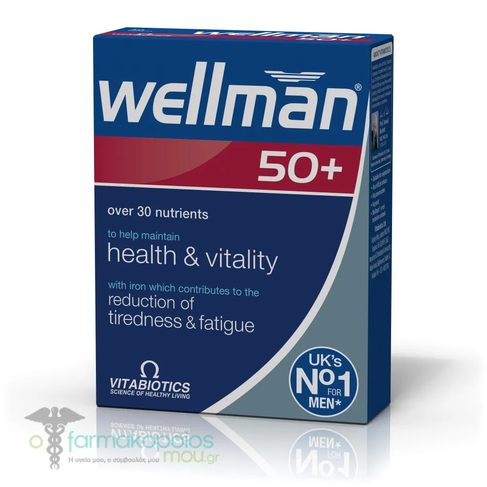 Vitabiotics Wellman 50+ Health & Vitality, 30tabs