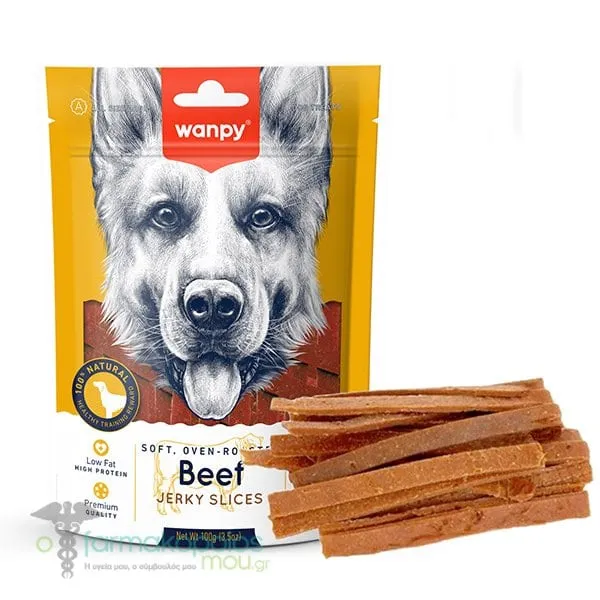 Wanpy Μαλακά Sticks Jerky Βοδινού για Σκύλους, 100g