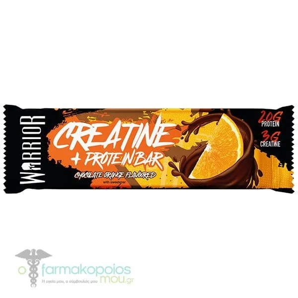 Warrior Creatine & Protein Μπάρα Κρεατίνης με Γεύση Σοκολάτα & Πορτοκάλι, 75g