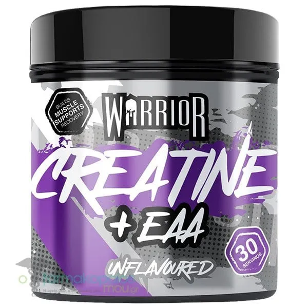 Warrior Creatine + EAA Unflavoured Μονοϋδρική Κρεατίνη με Αμινοξέα, 270g