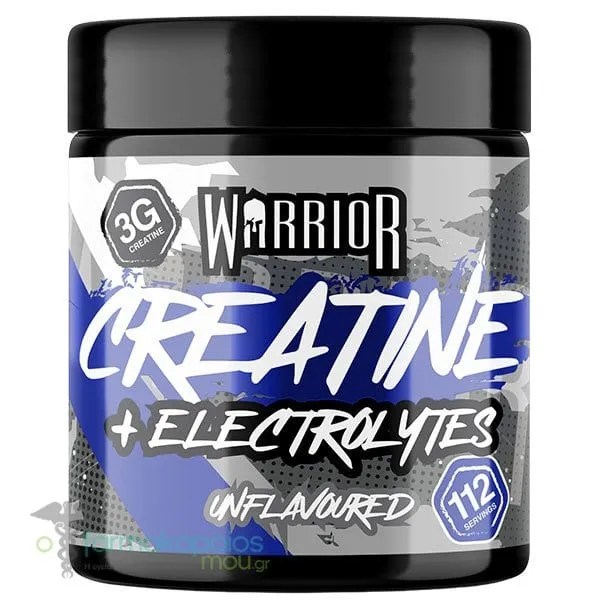 Warrior Creatine + Electrolytes Unflavoured Μονοϋδρική Κρεατίνη με Ηλεκτρολύτες, 360g