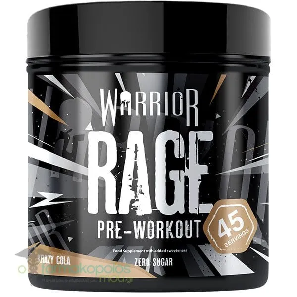 Warrior Rage Pre-Workout για Ένταση & Συγκέντρωση με γεύση Krazy Cola, 392g