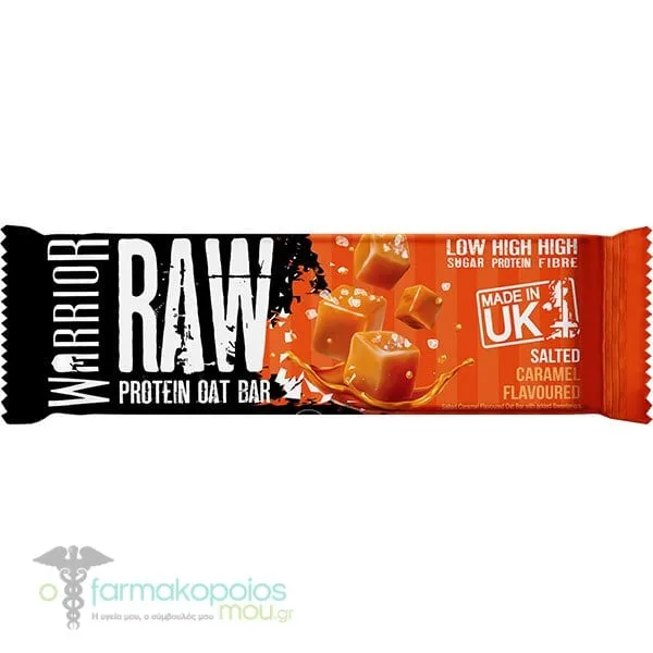 Warrior Raw Μπάρα Πρωτεΐνης με Βρώμη & Γεύση Salted Caramel, 75g