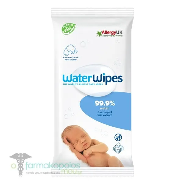 WaterWipes 100% Plastic-free Baby Wipes 99.9% Water, 28pcs