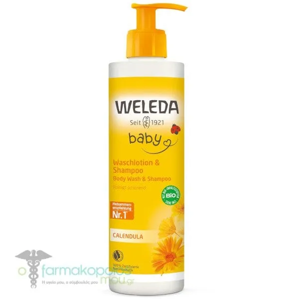 Weleda Baby Calendula Body Wash & Shampoo, 400ml