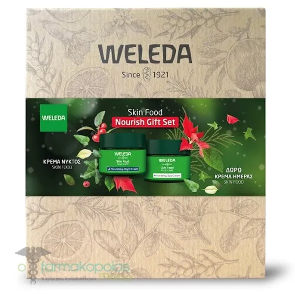 Weleda Skin Food Nourish Gift Set Nourishing Night Cream, 40ml & Free Nourishing Day Cream, 40ml, 1set
