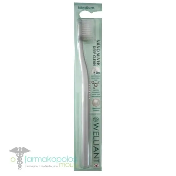 Welliant Toothbrush Medium A-1 Nano Silver Deep Clean, 1pc - Γκρί