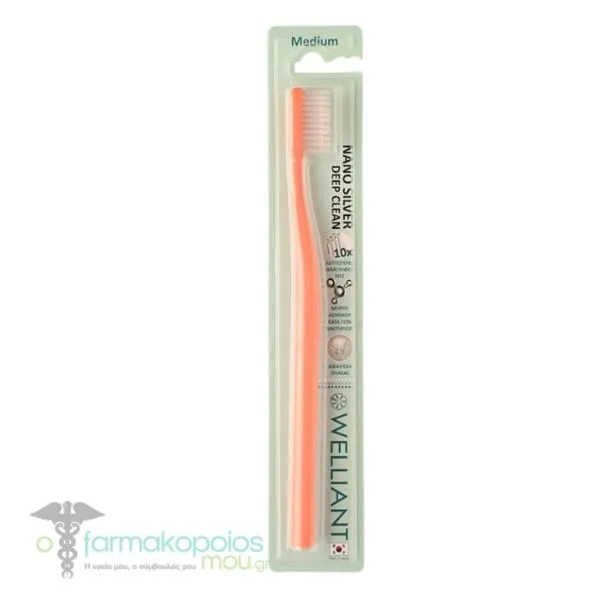 Welliant Toothbrush Medium A-1 Nano Silver Deep Clean, 1pc - Σομόν