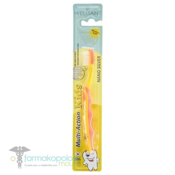 Welliant Toothbrush Multi-Action Kids Nano Silver, 1pc - Πορτοκάλι