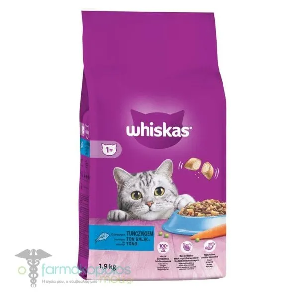 Whiskas Adult 1+ Complete Dry Cat Food with Tuna, 1.9kg