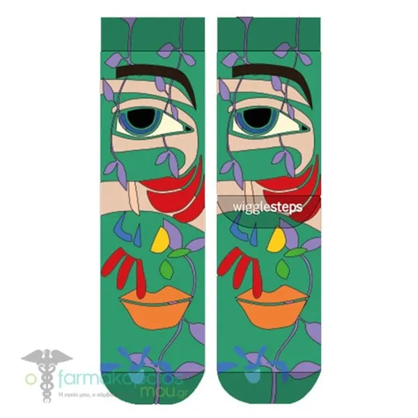 Wigglesteps Lady Socks, 1 pair - Green Face