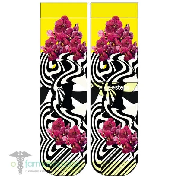 Wigglesteps Lady Socks, 1 pair - Zebra Flower