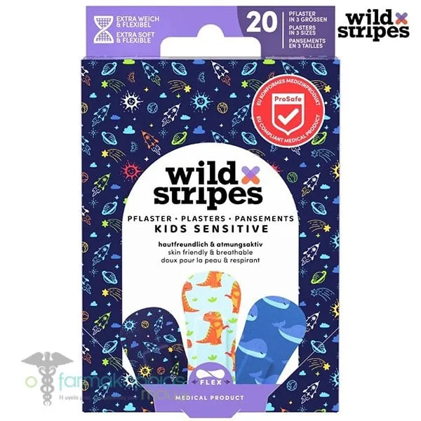 Wild Stripes Kids Sensitive Παιδικά Αυτοκόλλητα Επιθέματα, 20τεμ