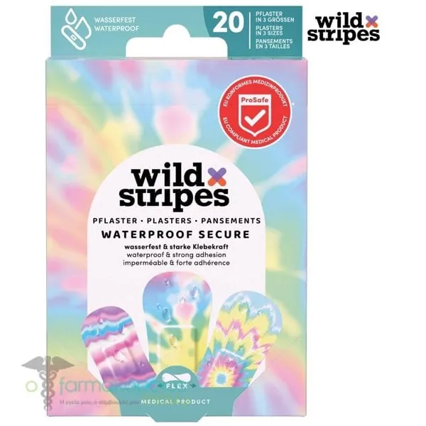 Wild Stripes Waterproof Rainbow Αυτοκόλλητα Επιθέματα, 20τεμ