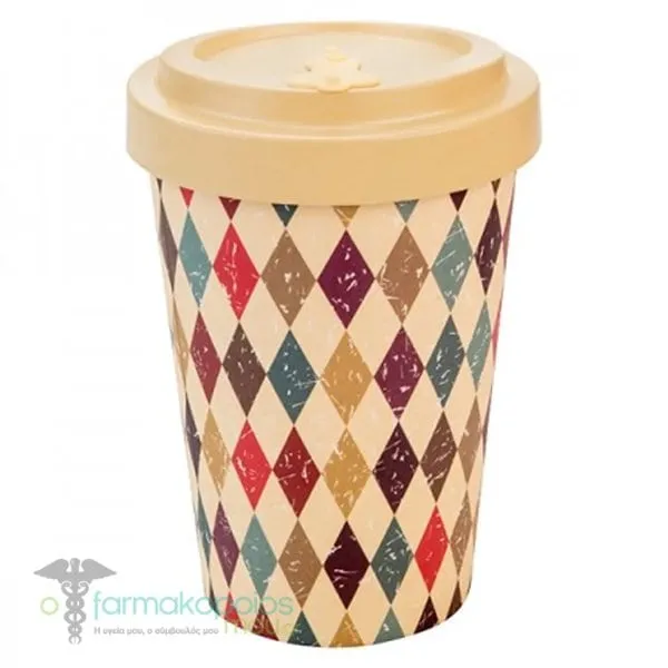 WoodWay Retro Diamonds Bamboo Cup, 400ml