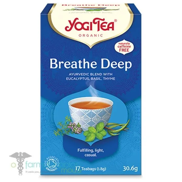Yogi Tea Bio Breathe Deep Αφέψημα Τσαγιού για το Αναπνευστικό, 17x1.8g