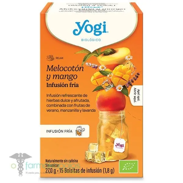 Yogi Tea Cold Brew Βιολογικό Τσάι Ροδάκινο &amp; Μάνγκο, 15x1.8g