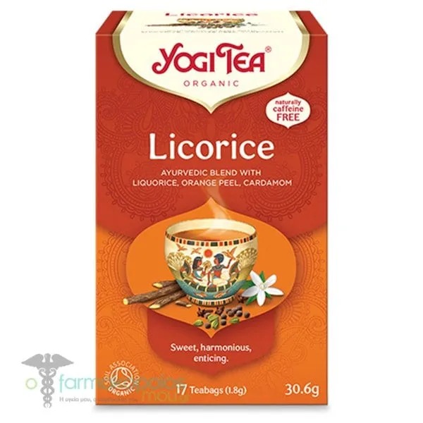 Yogi Tea Licorice Αφέψημα Τσαγιού με Γλυκόριζα, 17x1.8g