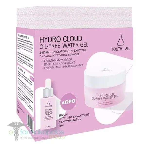Youth Lab. Hydro Cloud Value Σετ Oil-Free Ενυδατικό Κρεμοτζέλ Προσώπου, 50ml & Δώρο Ενυδατικός Ορός Προσώπου με Υαλουρονικό Οξύ, 15ml, 1σετ