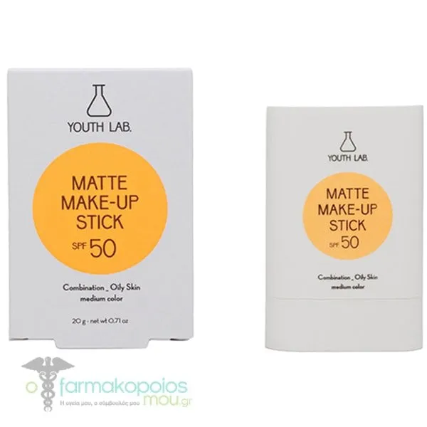 Youth Lab. Matte Make-Up Stick Aντηλιακό Στικ Medium SPF50, 20gr