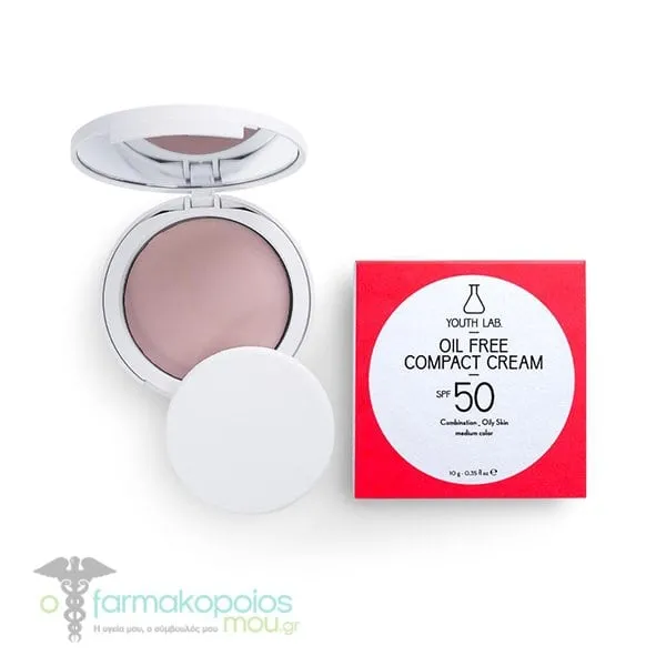 Youth Lab. Oil Free Compact Cream Αντηλιακή Κρέμα για Μικτό/Λιπαρό Πρόσωπο Μέτριας Απόχρωσης SPF50, 10g