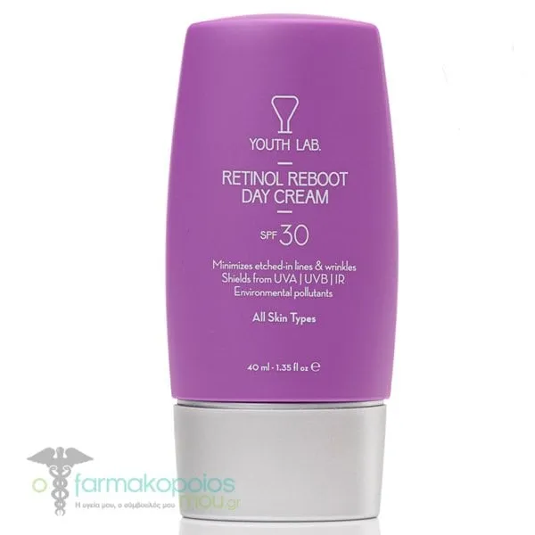 Youth Lab. Retinol Reboot Day Cream Αντιρυτιδική Kρέμα Ημέρας με Αντηλιακή Προστασία SPF30, 40ml
