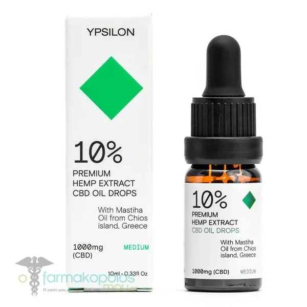 Ypsilon 10% (1000mg) “MEDIUM” CBD Oil with Chios Mastic Oil, 10ml