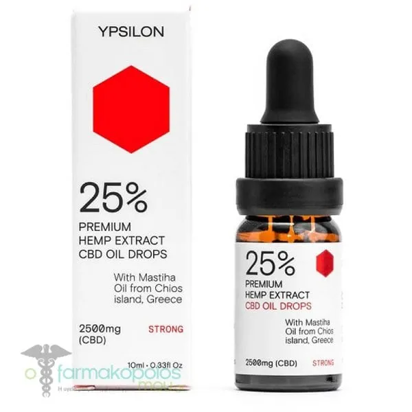 Ypsilon 25% (2500mg) “STRONG” CBD Oil with Chios Mastic Oil, 10ml