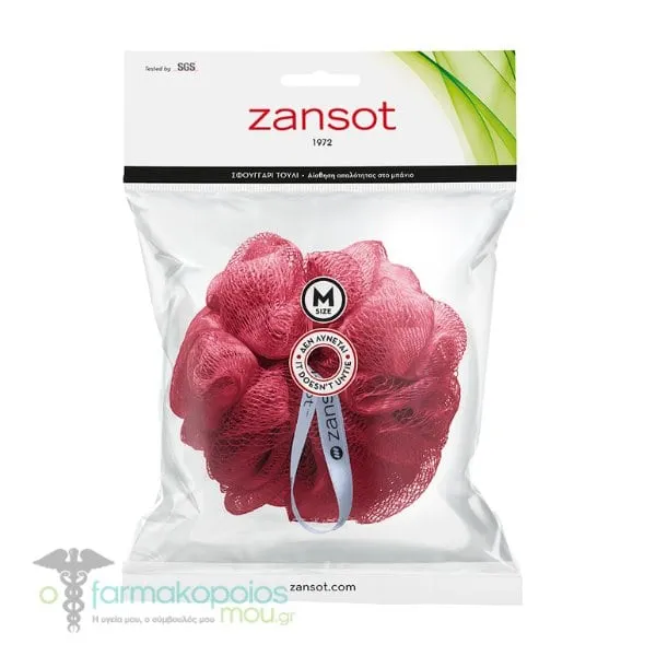 Zansot (11.101) Mesh Sponge Medium, 1pc - Κόκκινο-Άσπρο