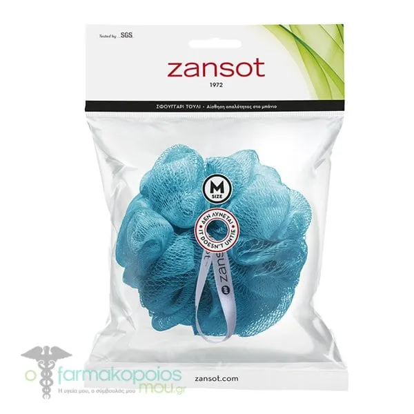 Zansot (11.101) Mesh Sponge Medium, 1pc - Τιρκουάζ-Άσπρο