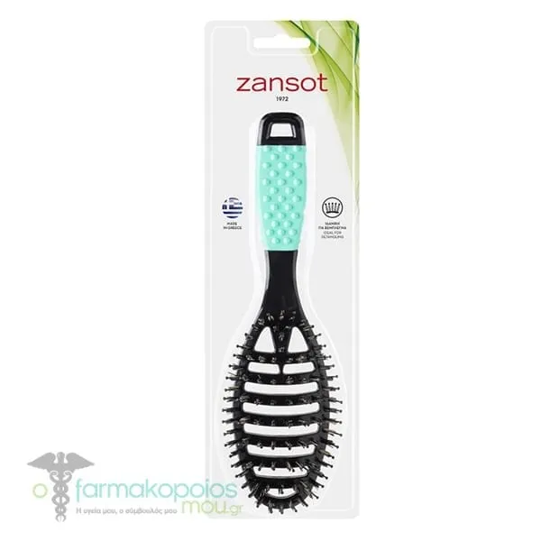 Zan Sot (15.203) Hair Brush Airbrush Oval Medium, 1pc - Πετρολ