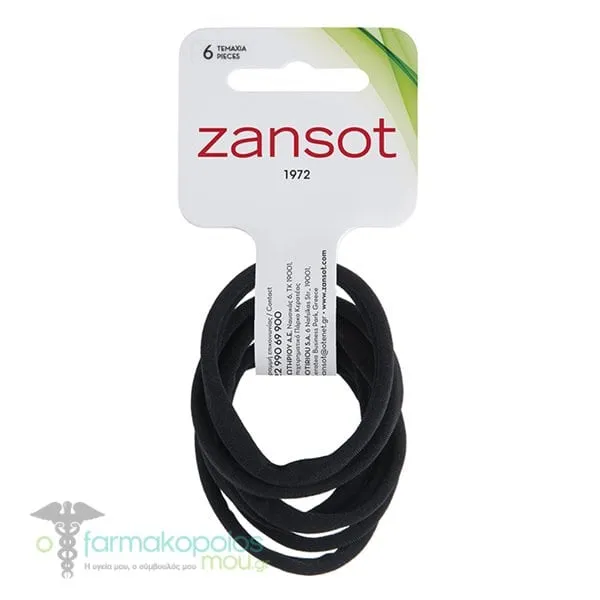 Zan Sot Fine Hair Band Small 18.142, 6pcs - 002 Μαύρο