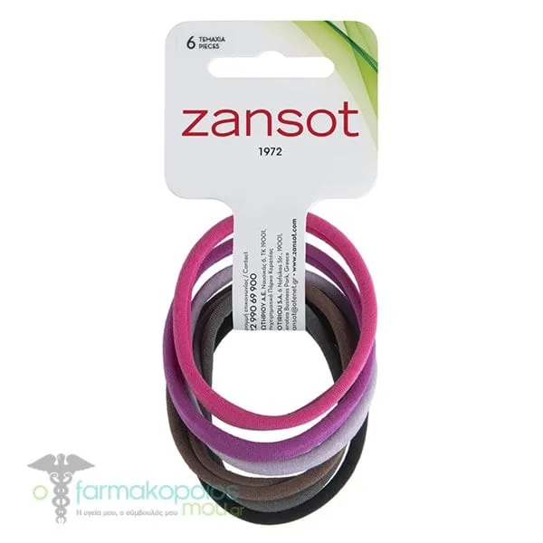 Zan Sot Fine Hair Band Small 18.142, 6pcs - Μαύρο Φούξια Ροζ