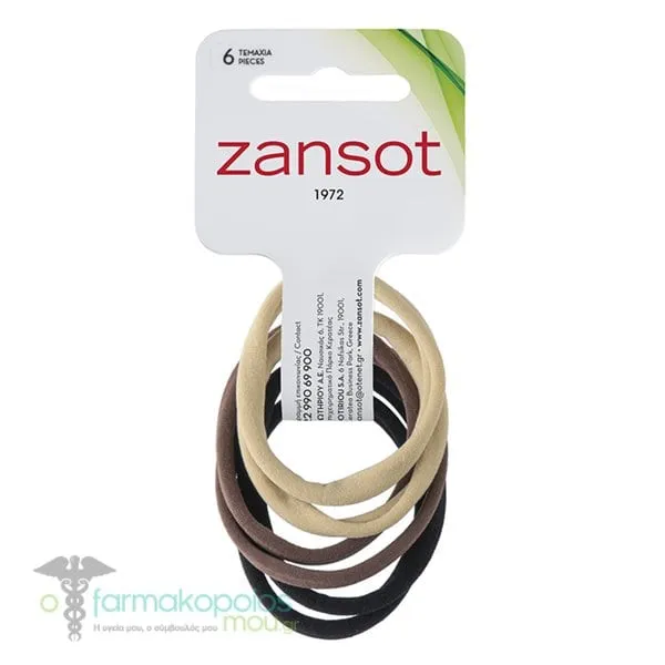 Zan Sot Fine Hair Band Small 18.142, 6pcs - Μαύριο Καφέ Μπέζ