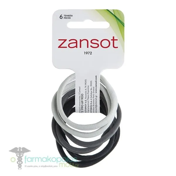 Zan Sot Fine Hair Band Small 18.142, 6pcs - Μαύρο Γκρι