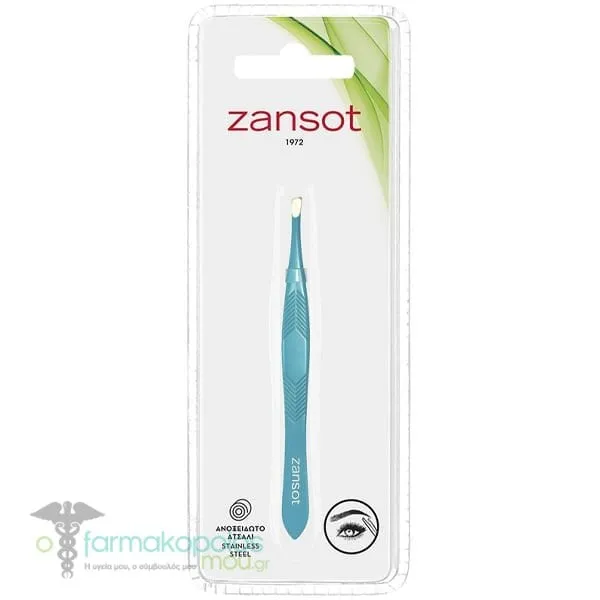 Zansot (20.502) Narrow Slant Tweezer, 1pc - Γαλάζιο