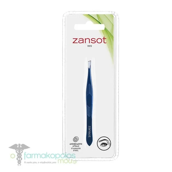 Zansot (20.502) Narrow Slant Tweezer, 1pc - Μπλέ