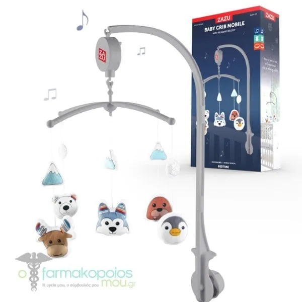 Zazu CRIB Μουσικό μόμπιλε Artic περιστρεφόμενο κούνιας με νανουριστική μελωδία, 1τεμ
