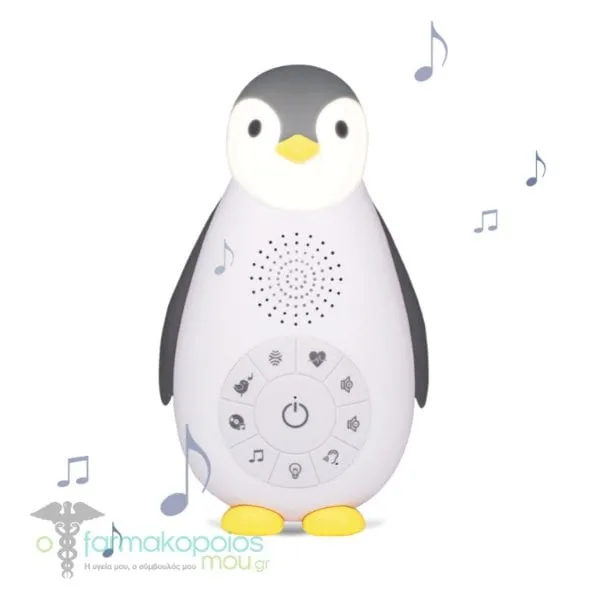 Zazu Zoe the Penguin 3 in 1 Sound Device, Night Light, Wireless Speaker 0+, 1pc - Γκρί